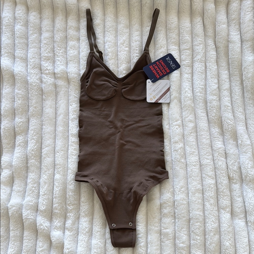 NWT | Brown Shapewear Bodysuit | Thong Back, Adjustable Straps